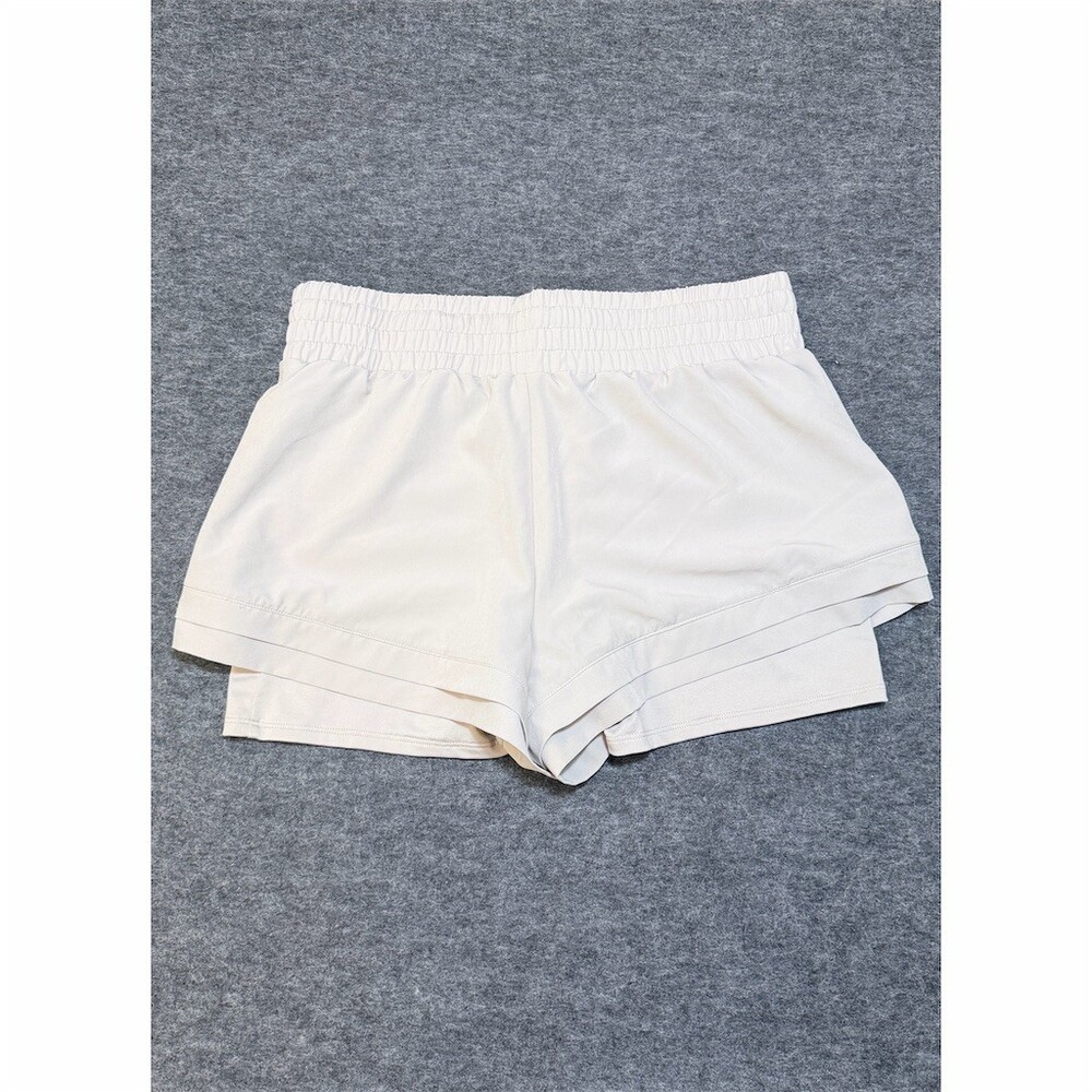 RBX Running Shorts Womens Size L Beige Lightweight Stretch Elastic Waist - Picture 3 of 9